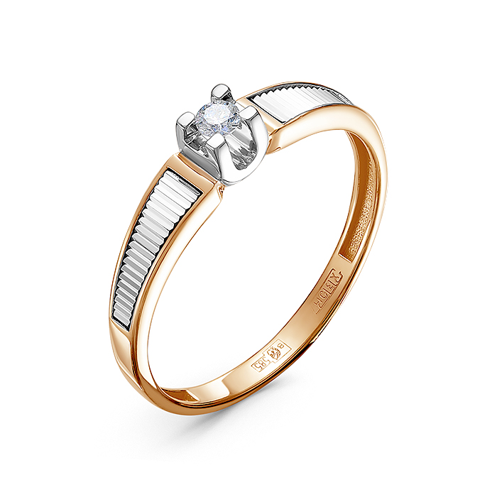 Кольцо из золота с камнем Бриллиант фото, цены