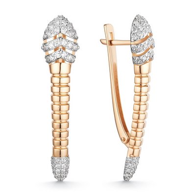 Серьги из золота с камнем Фианит фото, цены