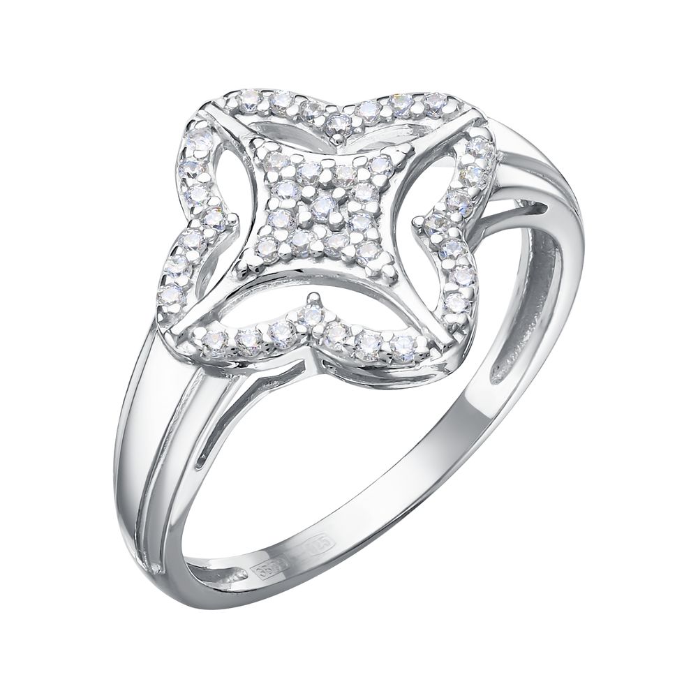 Кольцо из серебра с камнем Фианит фото, цены