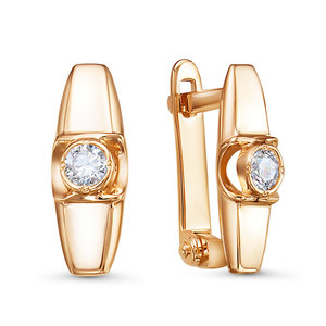 Серьги из золота с камнем Фианит фото, цены