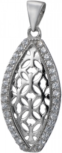 Подвеска из серебра с камнем Куб цирконий фото, цены