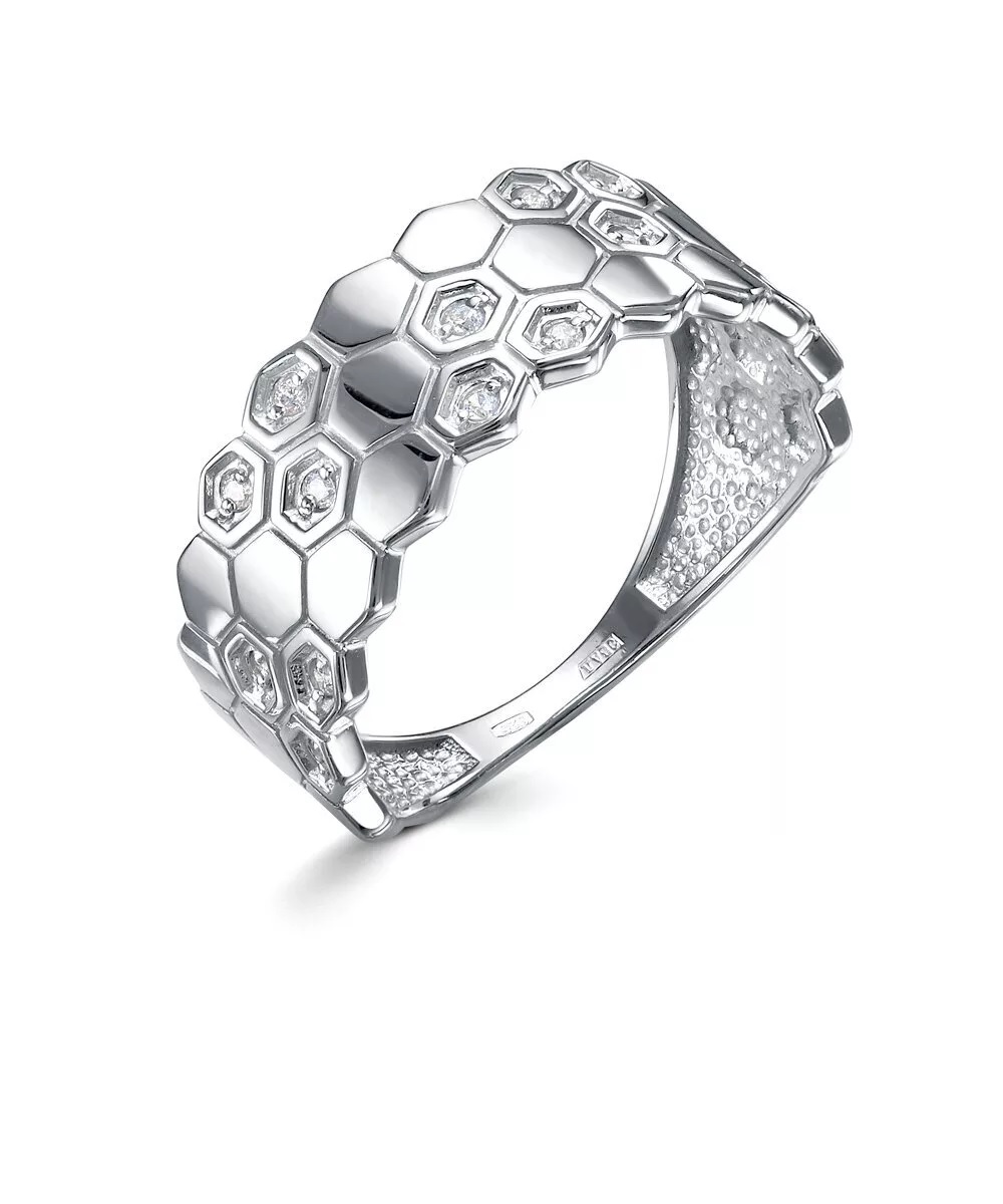 Кольцо из серебра с камнем Фианит фото, цены