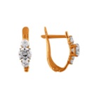 Серьги из золота с камнем Фианит фото, цены