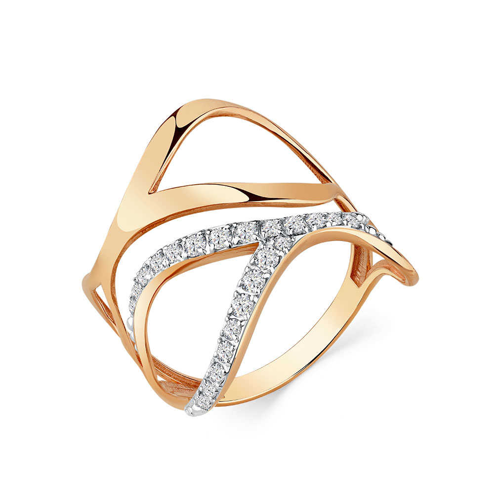 Кольцо из золота с камнем Фианит фото, цены