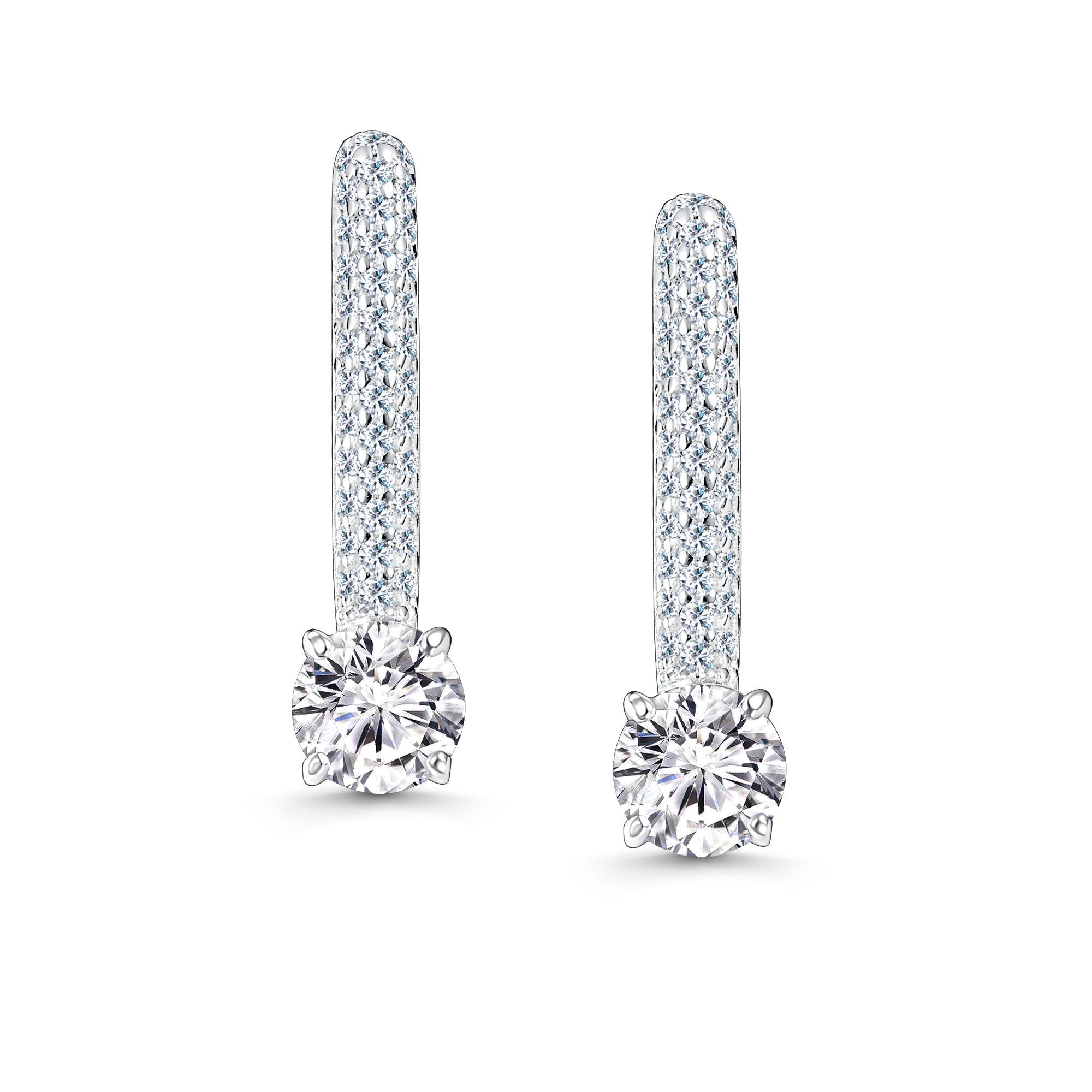 Серьги из серебра с камнем Фианит,  фото, цены