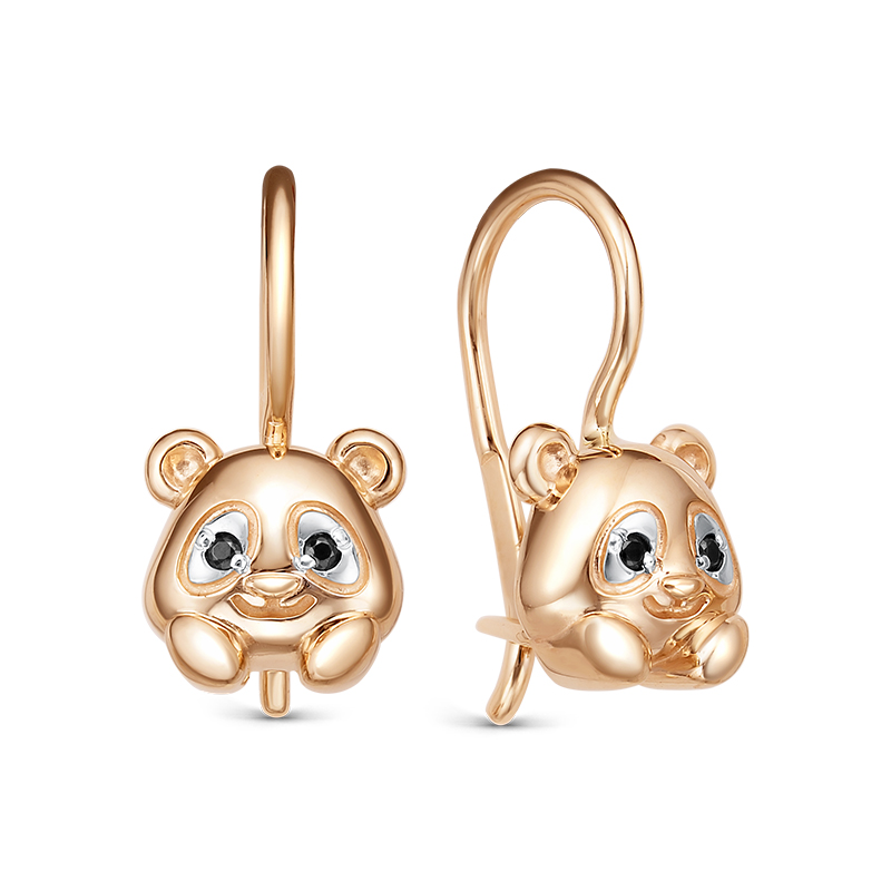 Серьги из золота с камнем Фианит фото, цены