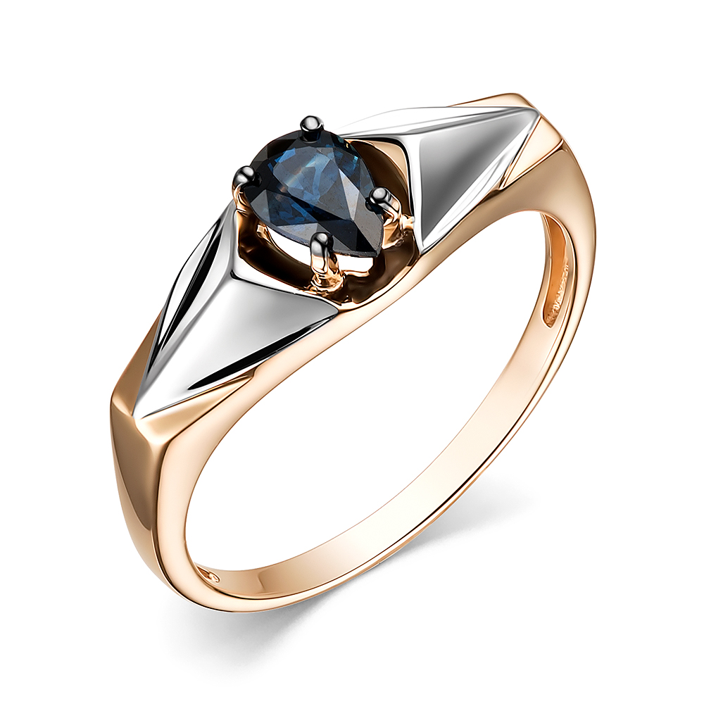 Кольцо из золота с камнем Сапфир фото, цены