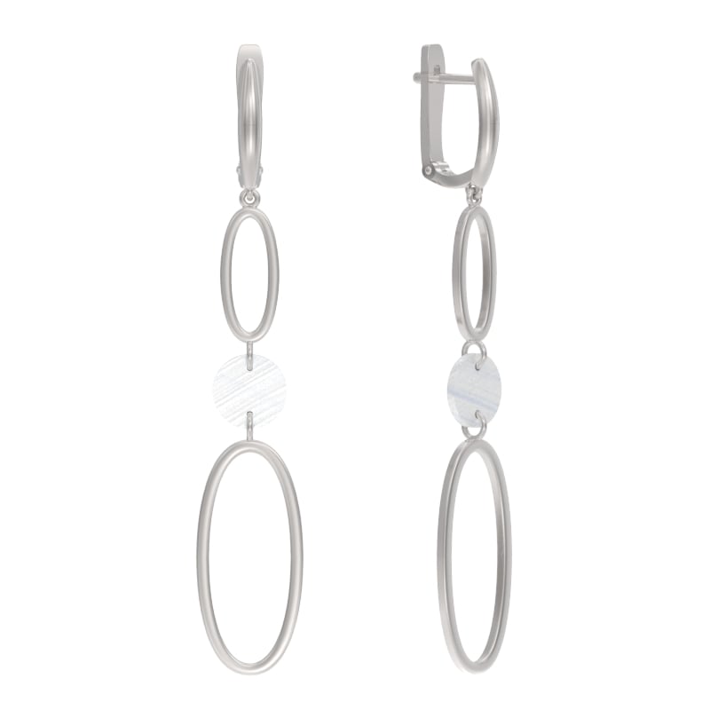 Серьги из серебра с камнем Перламутр фото, цены