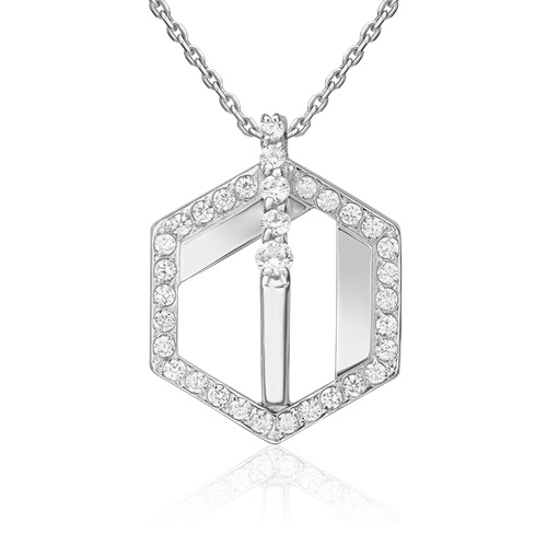 Подвеска из серебра с камнем Фианит фото, цены