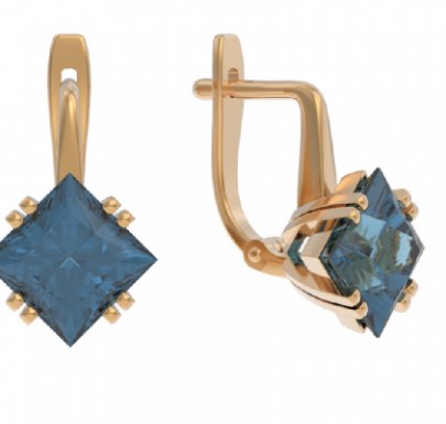 Серьги из золота с камнем Топаз фото, цены