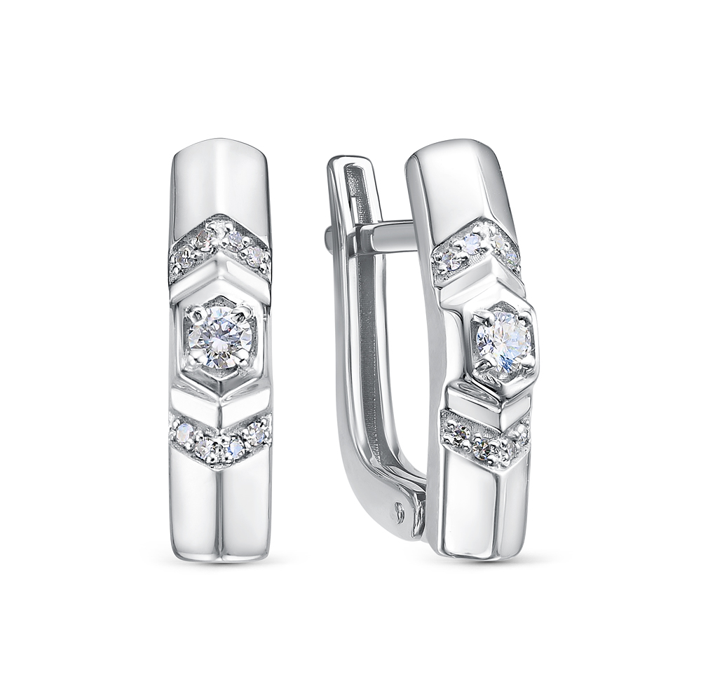 Серьги из золота с камнем Бриллиант фото, цены