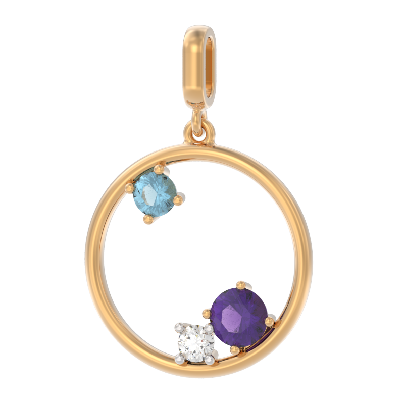 Подвеска из золота с камнем Топаз, аметист фото, цены