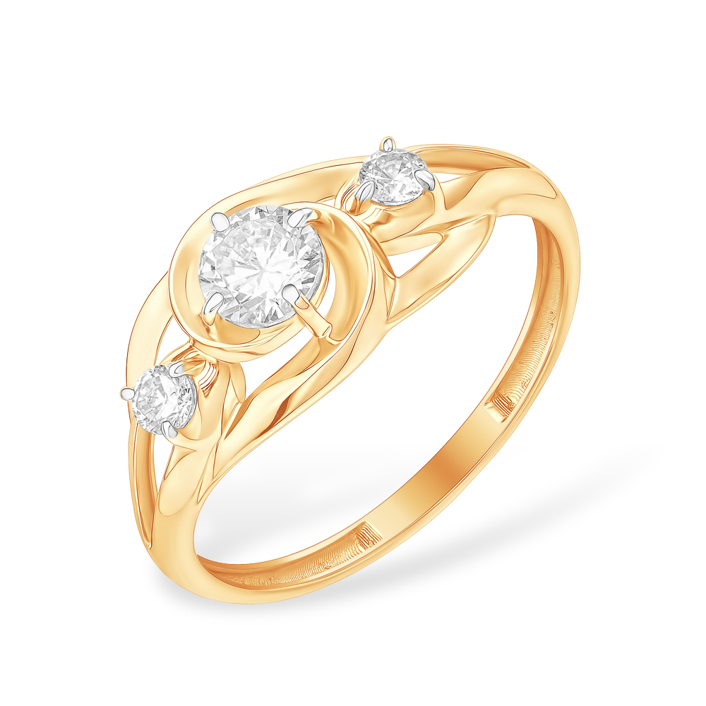 Кольцо из золота с камнем Фианит фото, цены