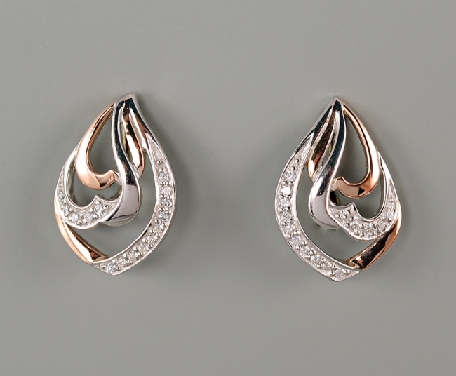 Серьги из серебра с камнем Фианит фото, цены