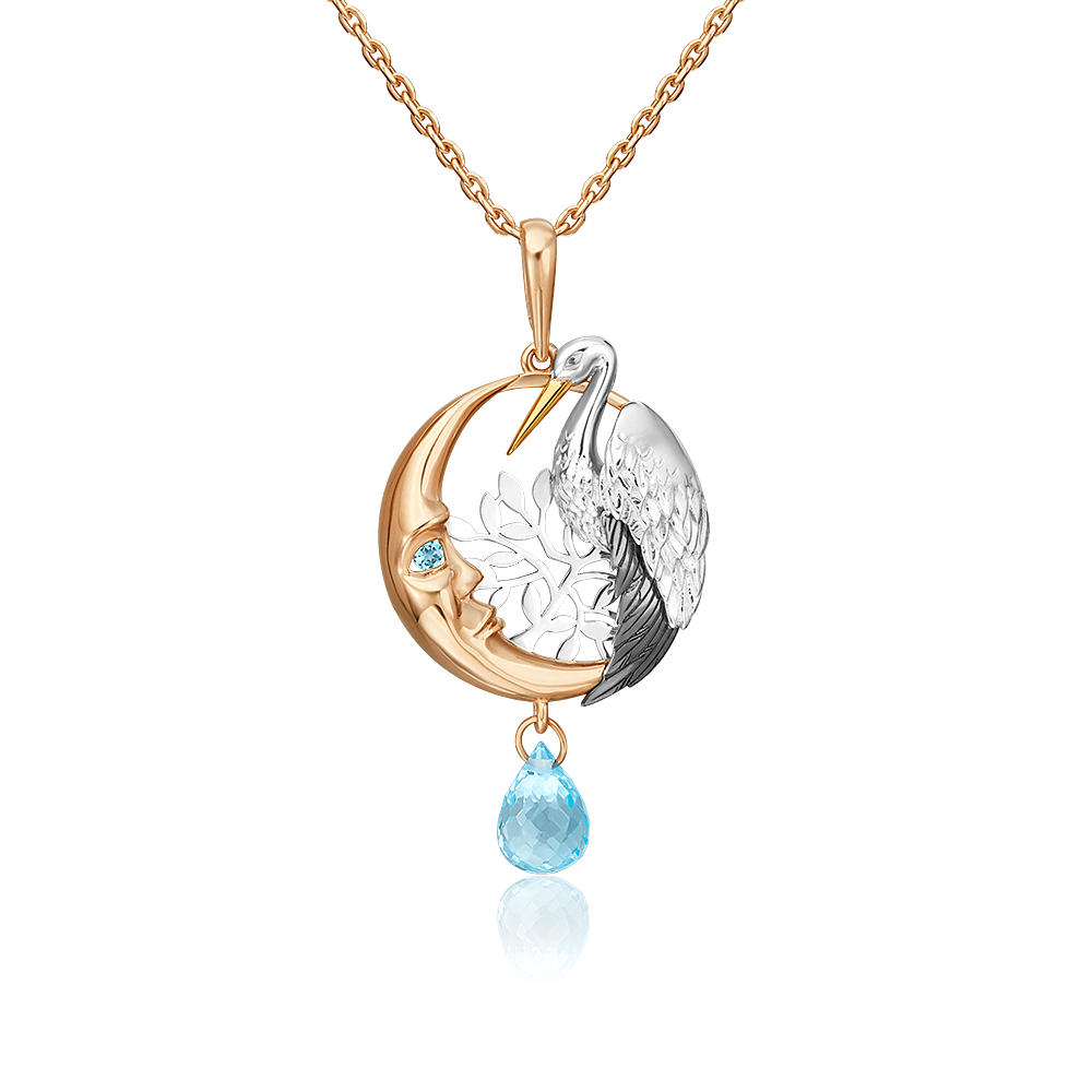 Подвеска из золота с камнем Топаз фото, цены