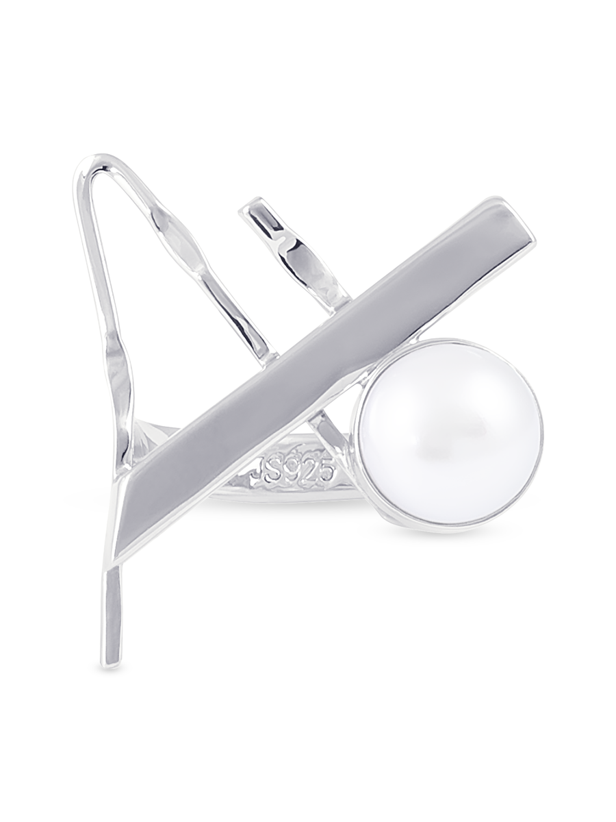 Кольцо из серебра с камнем Жемчуг фото, цены