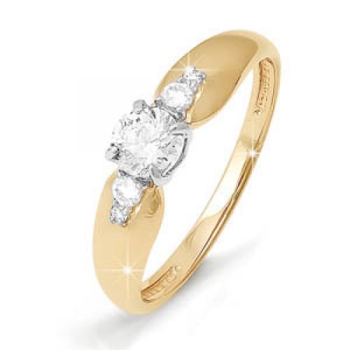 Кольцо из золота с камнем Фианит фото, цены