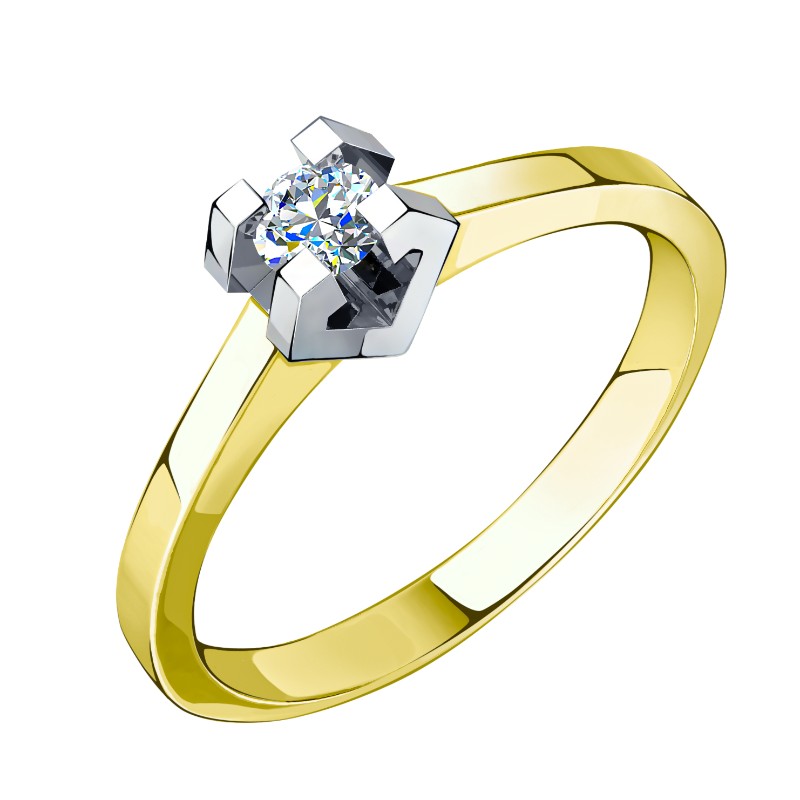 Кольцо из золота с камнем Фианит фото, цены