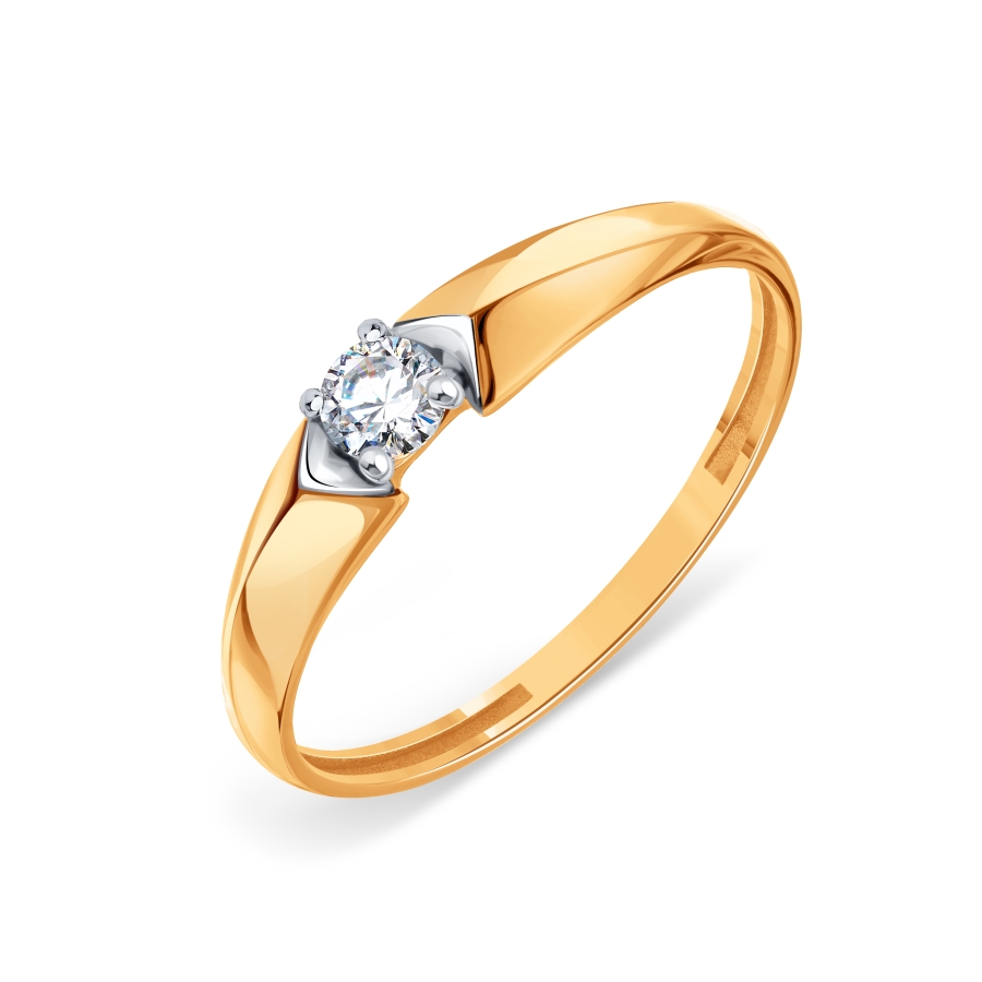 Кольцо из золота с камнем Фианит фото, цены