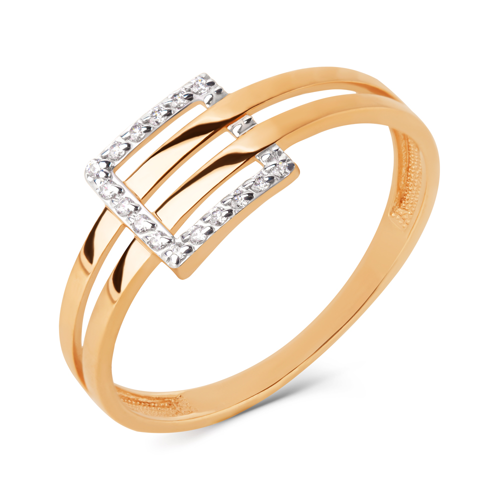 Кольцо из золота с камнем Фианит фото, цены