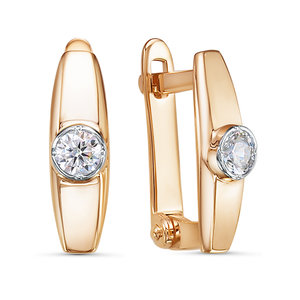 Серьги из золота с камнем Фианит фото, цены