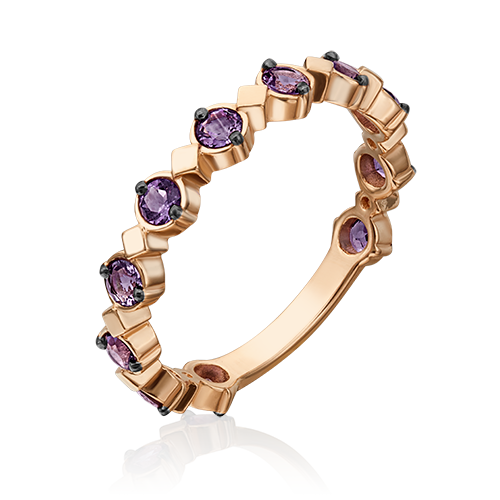 Кольцо из золота с камнем аметист фото, цены