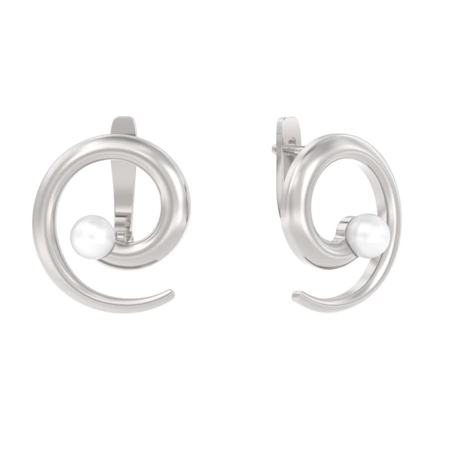 Серьги из серебра с камнем Жемчуг фото, цены