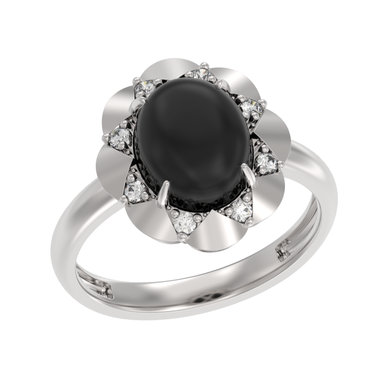 Кольцо из серебра с камнем Агат фото, цены