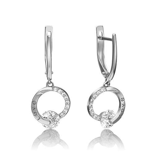 Серьги из золота с камнем Фианит фото, цены