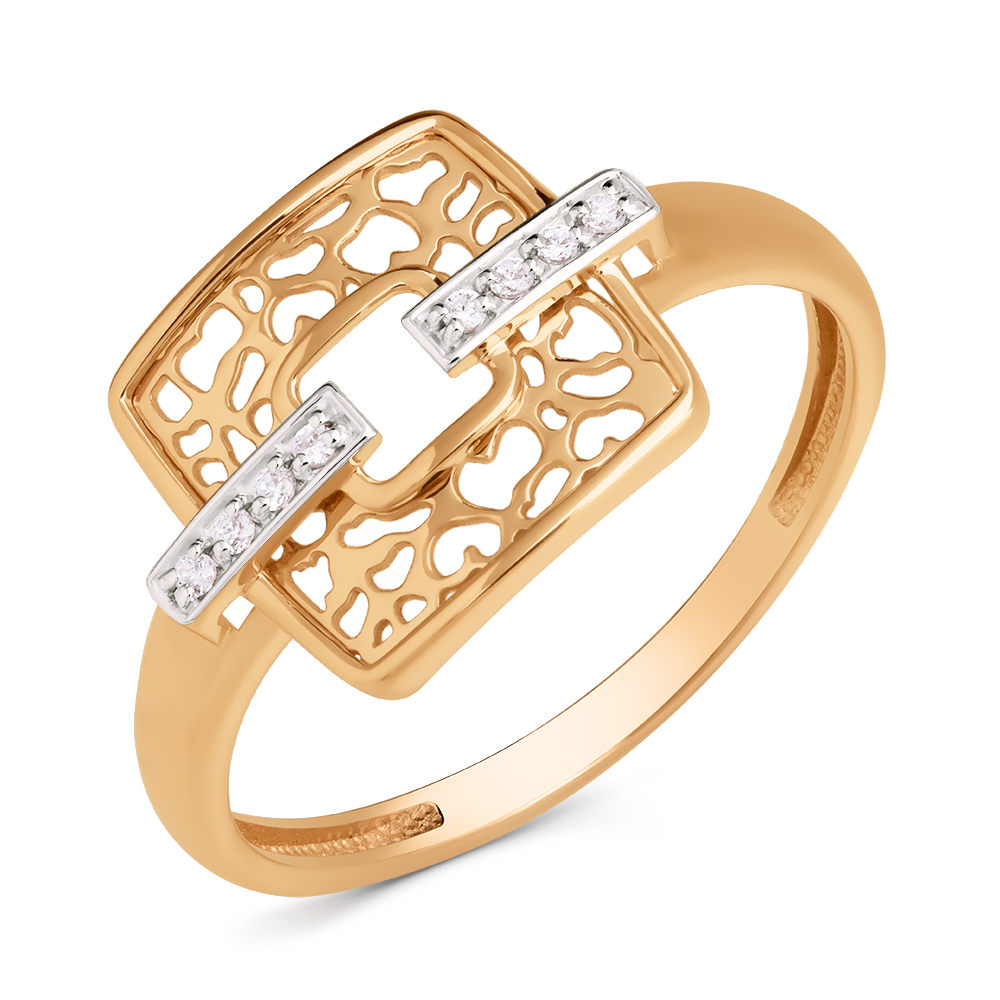 Кольцо из золота с камнем Фианит фото, цены