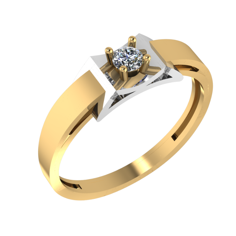 Кольцо из золота с камнем Фианит фото, цены