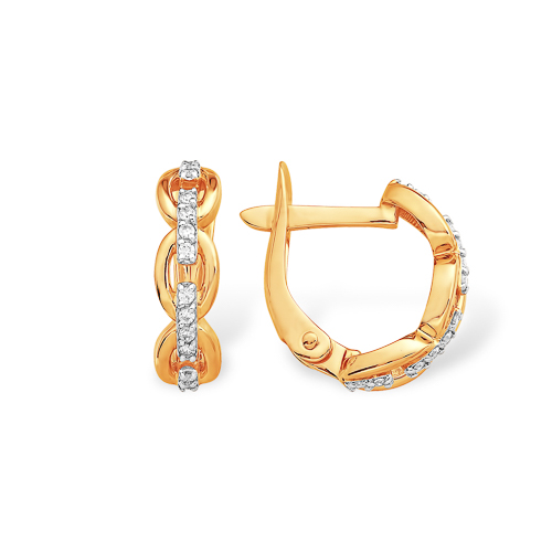 Серьги из золота с камнем Фианит фото, цены