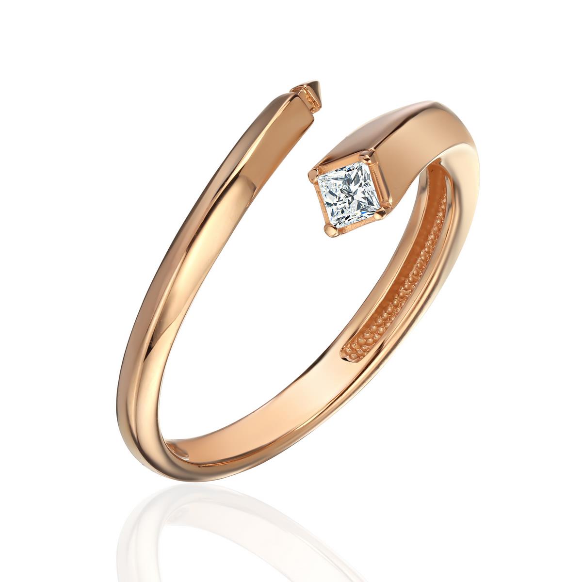 Кольцо из золота с камнем Фианит фото, цены