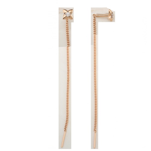 Продевки из золота с камнем Фианит фото, цены