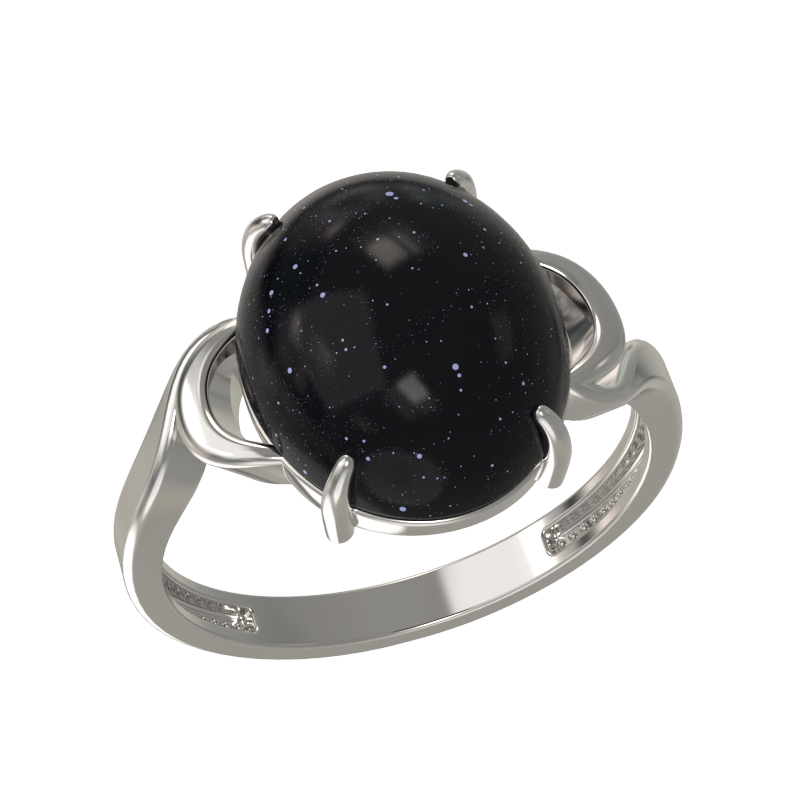 Кольцо из серебра с камнем Авантюрин фото, цены