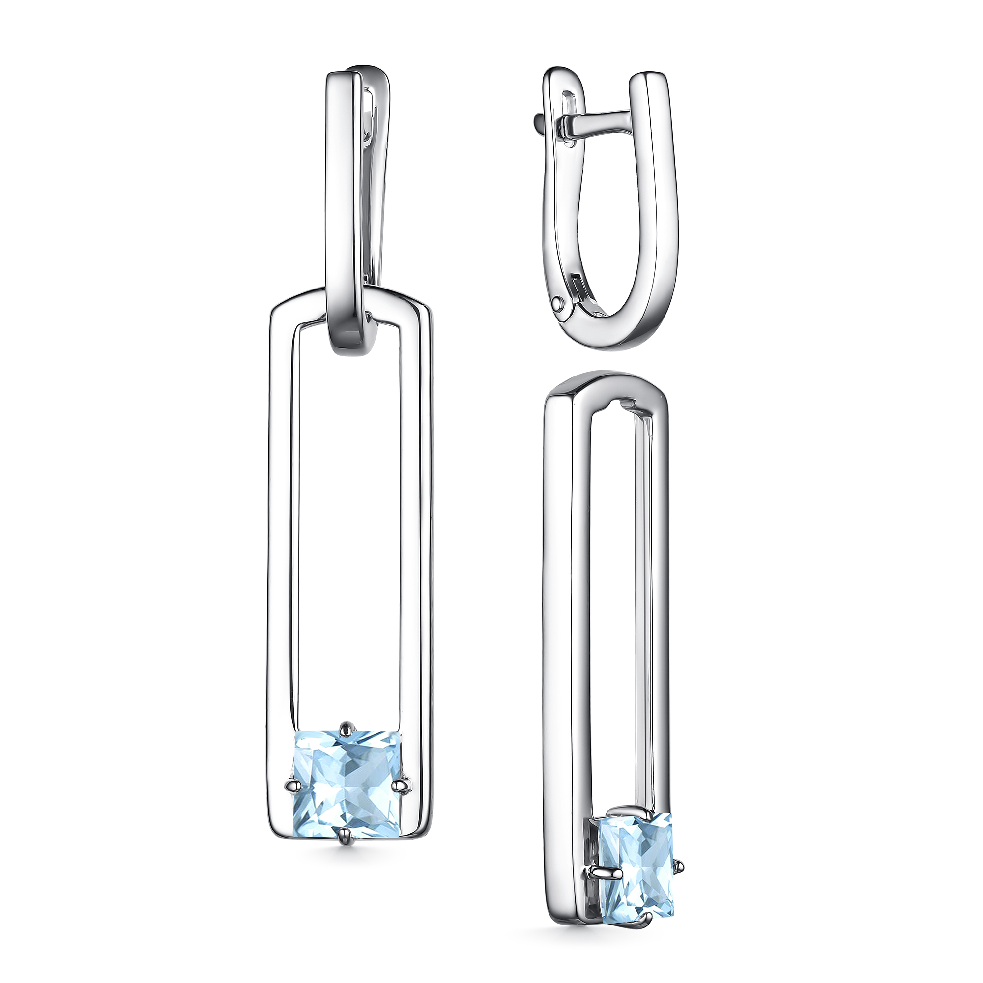 Серьги из серебра с камнем Топаз фото, цены