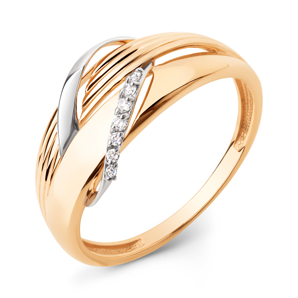 Кольцо из золота с камнем Фианит фото, цены