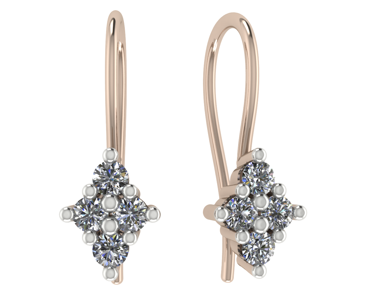 Серьги из золота с камнем Фианит фото, цены