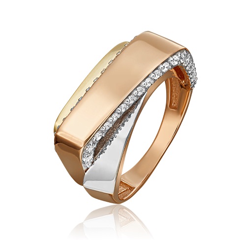 Кольцо из золота с камнем Фианит фото, цены