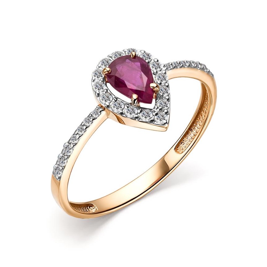 Кольцо из золота с камнем Бриллиант, Рубин фото, цены