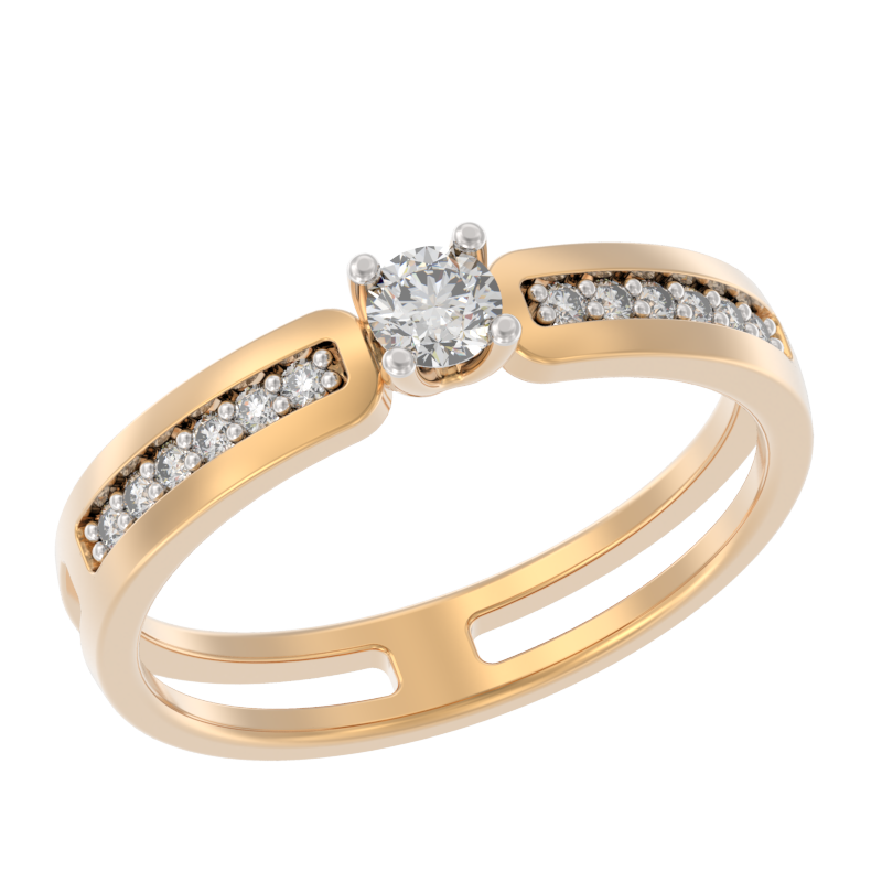 Кольцо из золота с камнем Фианит фото, цены