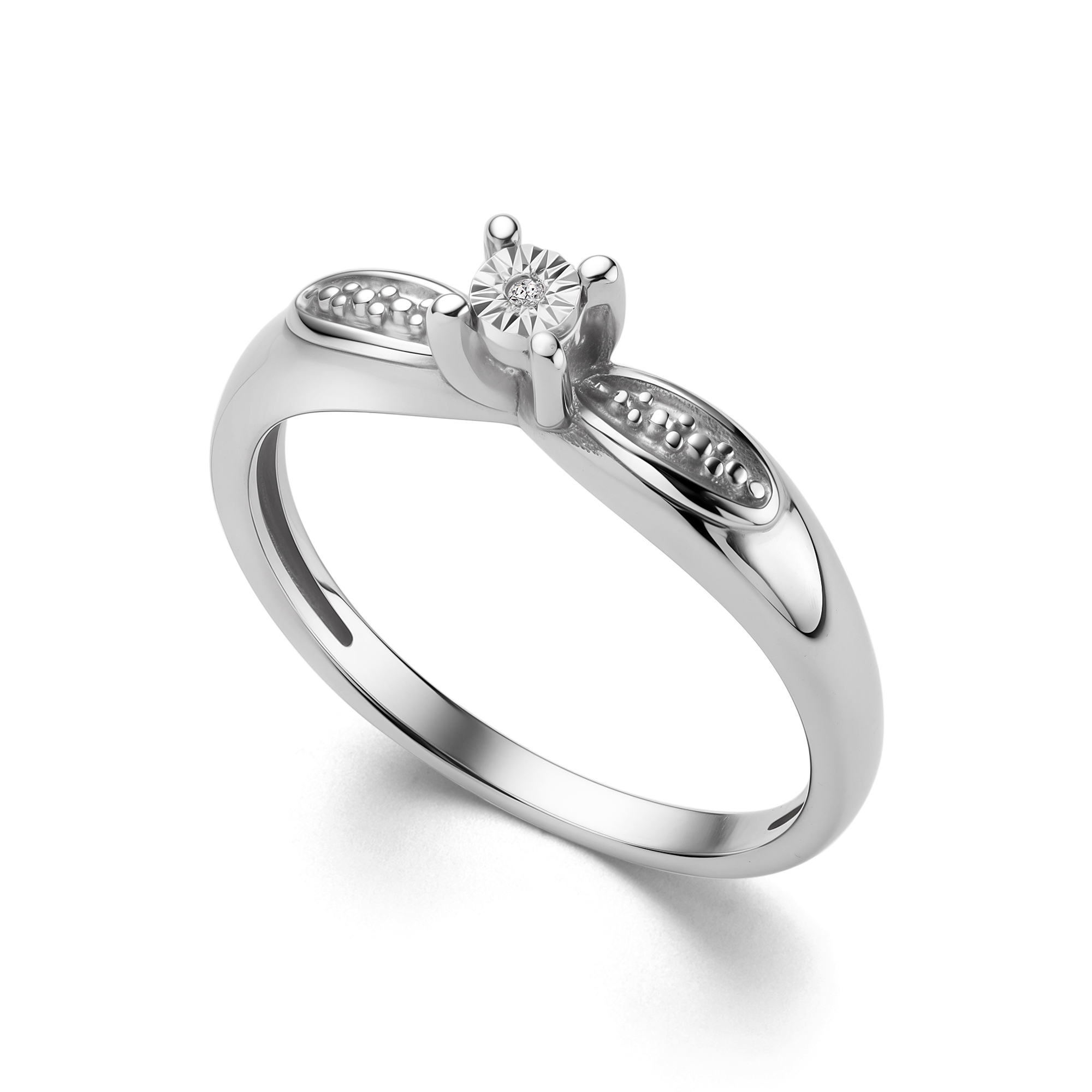 Кольцо из серебра с камнем Бриллиант фото, цены