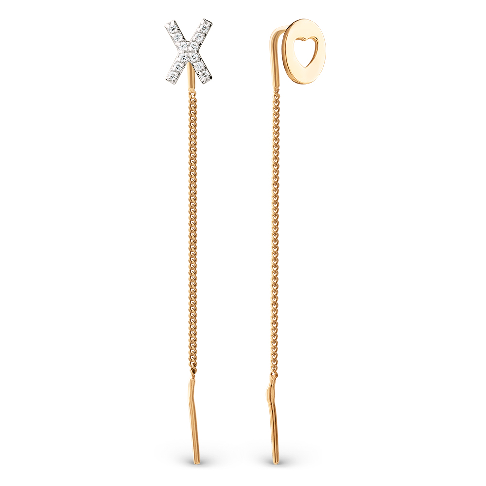 Продевки из золота с камнем Фианит фото, цены