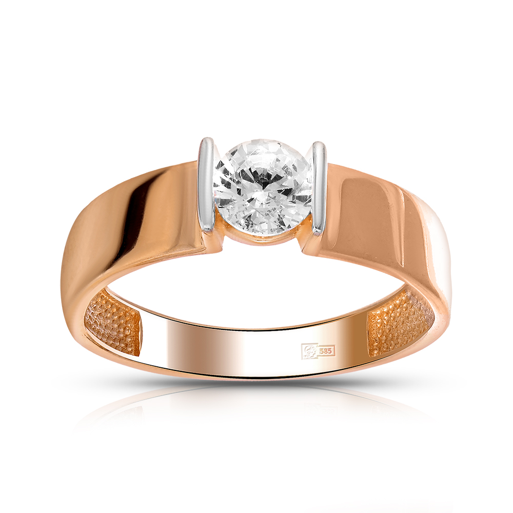 Кольцо из золота с камнем Куб цирконий фото, цены