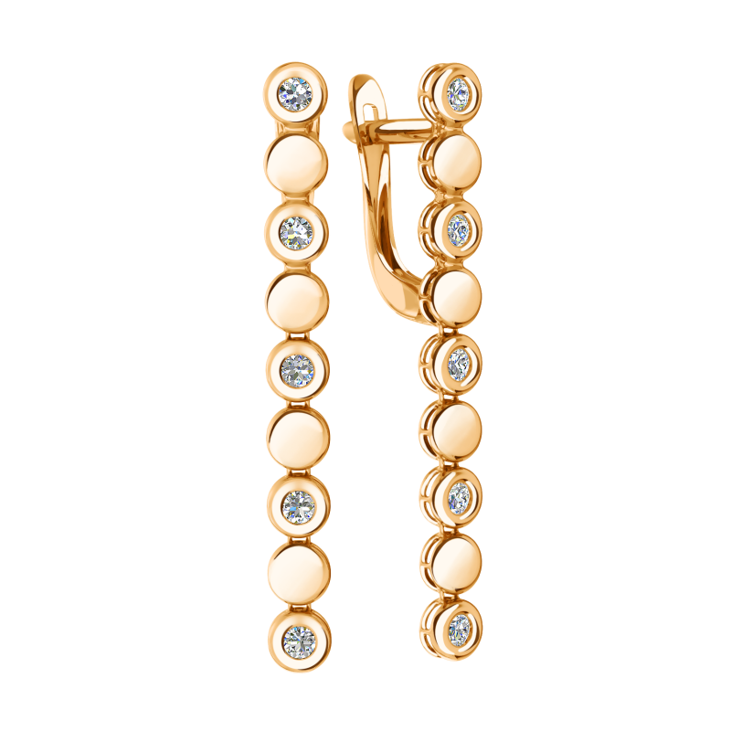 Серьги из золота с камнем Фианит фото, цены