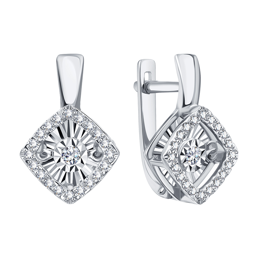 Серьги из золота с камнем Бриллиант,  фото, цены