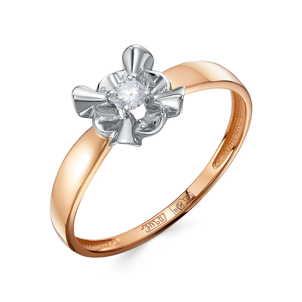 Кольцо из золота с камнем Бриллиант фото, цены