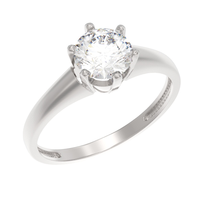 Кольцо из серебра с камнем Фианит фото, цены