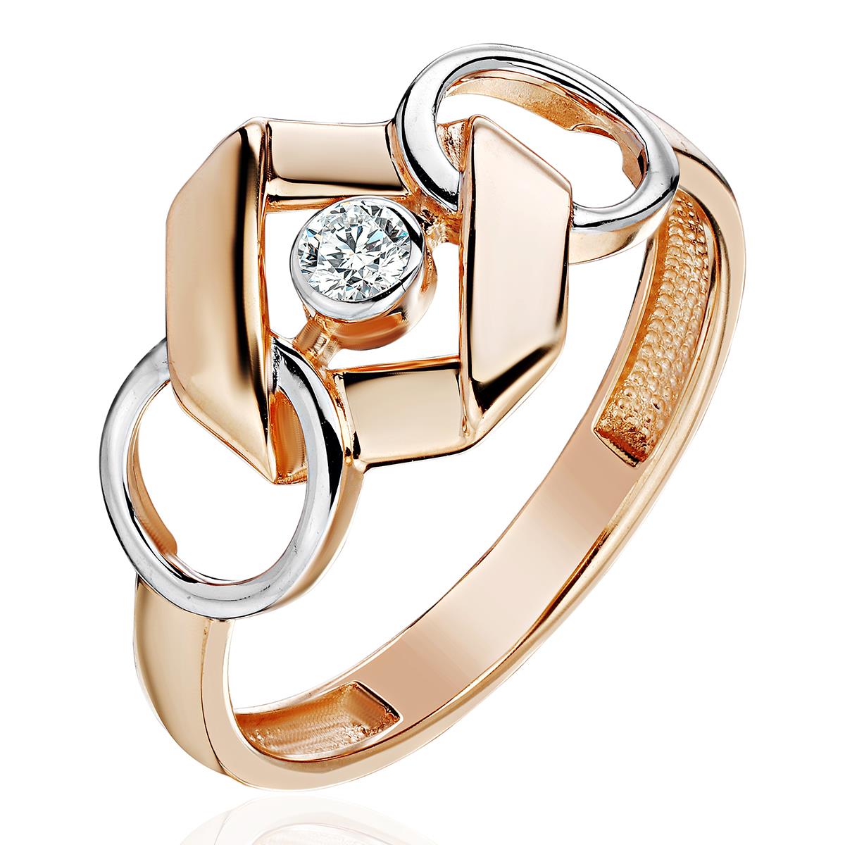 Кольцо из золота с камнем Фианит фото, цены