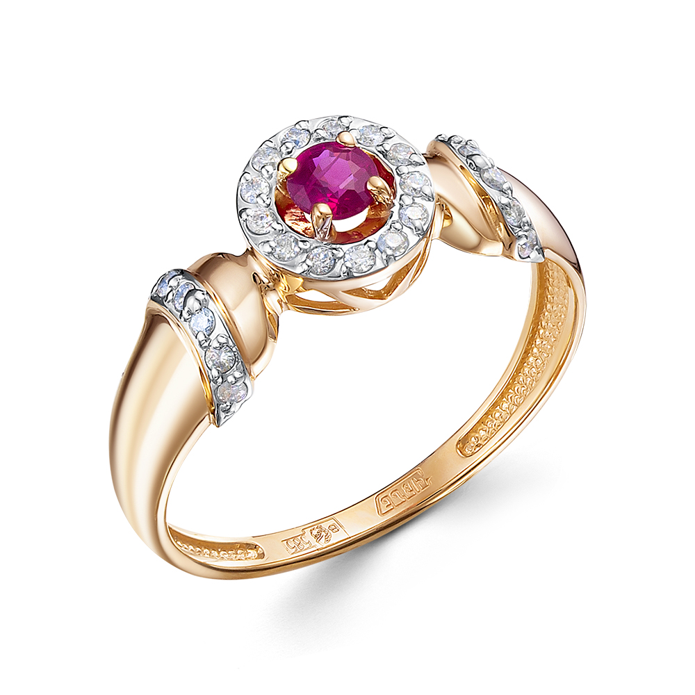 Кольцо из золота с камнем Бриллиант, Рубин фото, цены